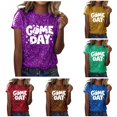 thumbnail image 1 of HCYSFG Womens Sequin Graphic T Shirts Crewneck Short Sleeve Sparkle Detail Loose Fit Casual Everyday Tees Summer Tops, 1 of 5