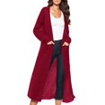 thumbnail image 1 of HCYSFG Womens Solid Color Cardigan Sweater Open Front Long Sleeve Rib Knit Longline Loose Fit Casual Fall Layering Tops, 1 of 5