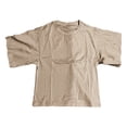 thumbnail image 1 of Trendfront Womens Summer Crew Neck Elbow Sleeve Tops Cropped Length Solid Color Tees Plain Casual Everyday Style Wear T-Shirts, 1 of 6