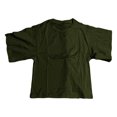 thumbnail image 1 of Trendfront Womens Summer Crew Neck Elbow Sleeve Tops Cropped Length Solid Color Tees Plain Casual Everyday Style Wear T-Shirts, 1 of 5