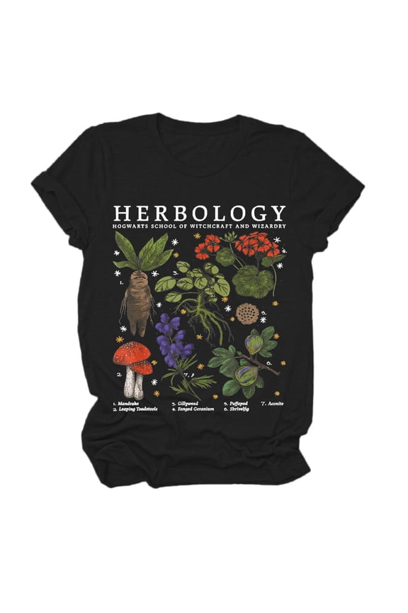 Womens Summer Crew Neck Short Sleeve Tops Cropped Length Botanical Tees Graphic Pattern Printed Fashion T-Shirts