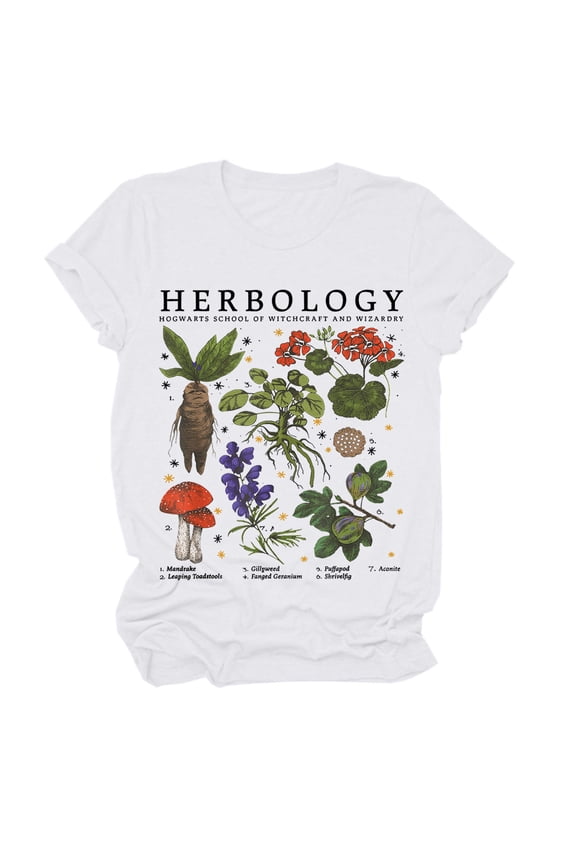 Womens Summer Crew Neck Short Sleeve Tops Cropped Length Botanical Tees Graphic Pattern Printed Fashion T-Shirts