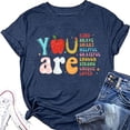 thumbnail image 1 of Trendfront Womens Summer Crew Neck Short Sleeve Tops School Theme Graphic Pattern Print Tees Casual Everyday Apparel T-Shirts, 1 of 4