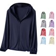 thumbnail image 1 of HCYSFG Womens Sun Protection Windbreaker Hooded Full Zip Long Sleeve Lightweight Breathable Jacket Running Hiking Outdoor Athletic Top, 1 of 3