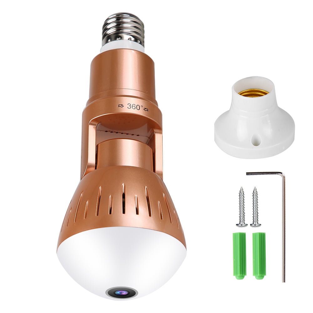 HD 1080P 360° Panoramic Camera Light Bulb Home Security Dual Light Sources Cam