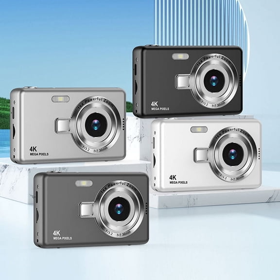 HD 1080P 96MP Digital Camera for Children - 16X Zoom, 2.4 Inch IPS Screen, Ideal for Beginner Photography Black