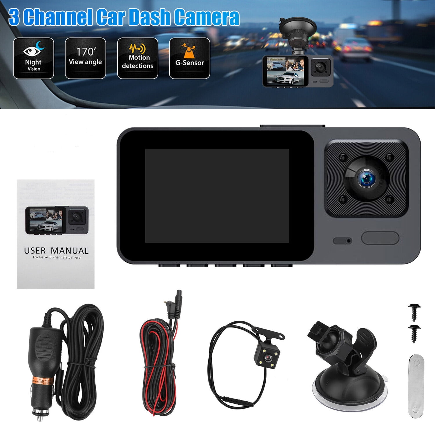HD 1080P Car Camera- Mini Screen Car Dash Camera Night Wide Angle ...