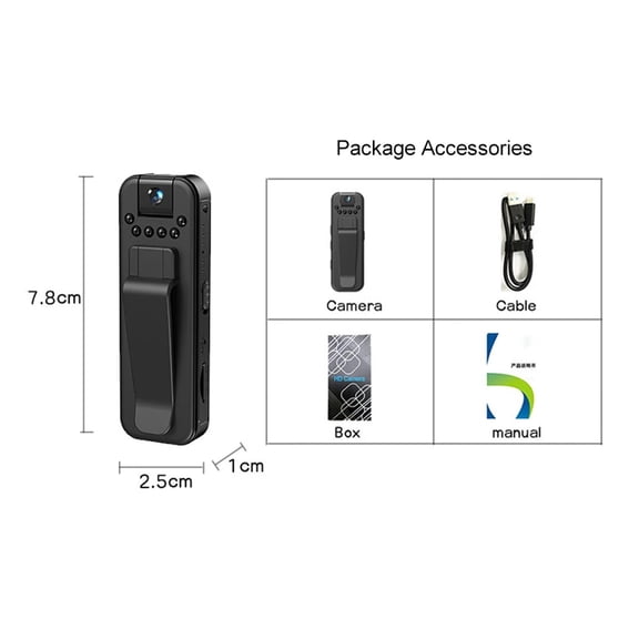 HD 1080P Mini Camera Portable Small Digital Video Recorder Police Body Cam Infrared Night Vision Miniature Camcorder ,Ultra-HD Quality