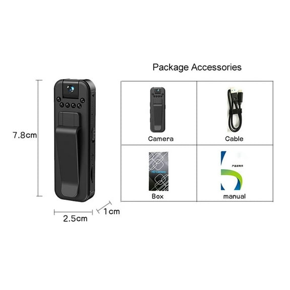 HD 1080P Mini Camera Portable Small Digital Video Recorder Police Body Cam Infrared Night Vision Miniature Camcorder ,Ultra HD