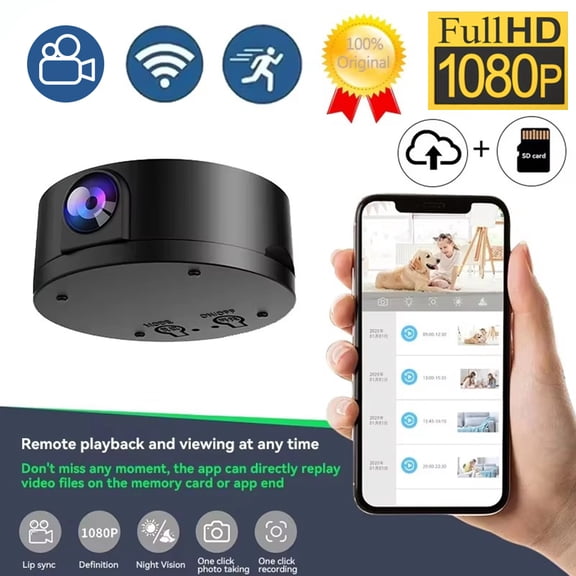 HD 1080P Mini Camera Smart Camera Wifi Mini Camera Home Remote Monitoring Night Vision HD Camera Home Security Monitoring Cam