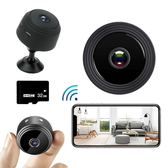 HD 1080P Mini WiFi Security Camera - Night Vision, Motion Detection, Compact Design for Home, Office & Outdoor Use - iOS/Android App Remote Viewing