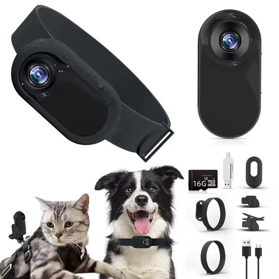HD 1080P Pet Collar Camera, Waterproof Dog Cat Body Camera For Outdoor Exercise, Mini Action Video Recorder With Night Vision, With SD Card Included