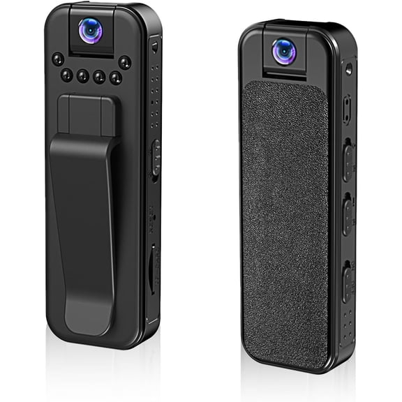 HD 1080P Rechargeable Mini Body Camera With Night Vison&Rotating Lens,180 Ratatable Lens, Sturdy Clip for Cycling Law Enforcement Working up to 128GB SD Card