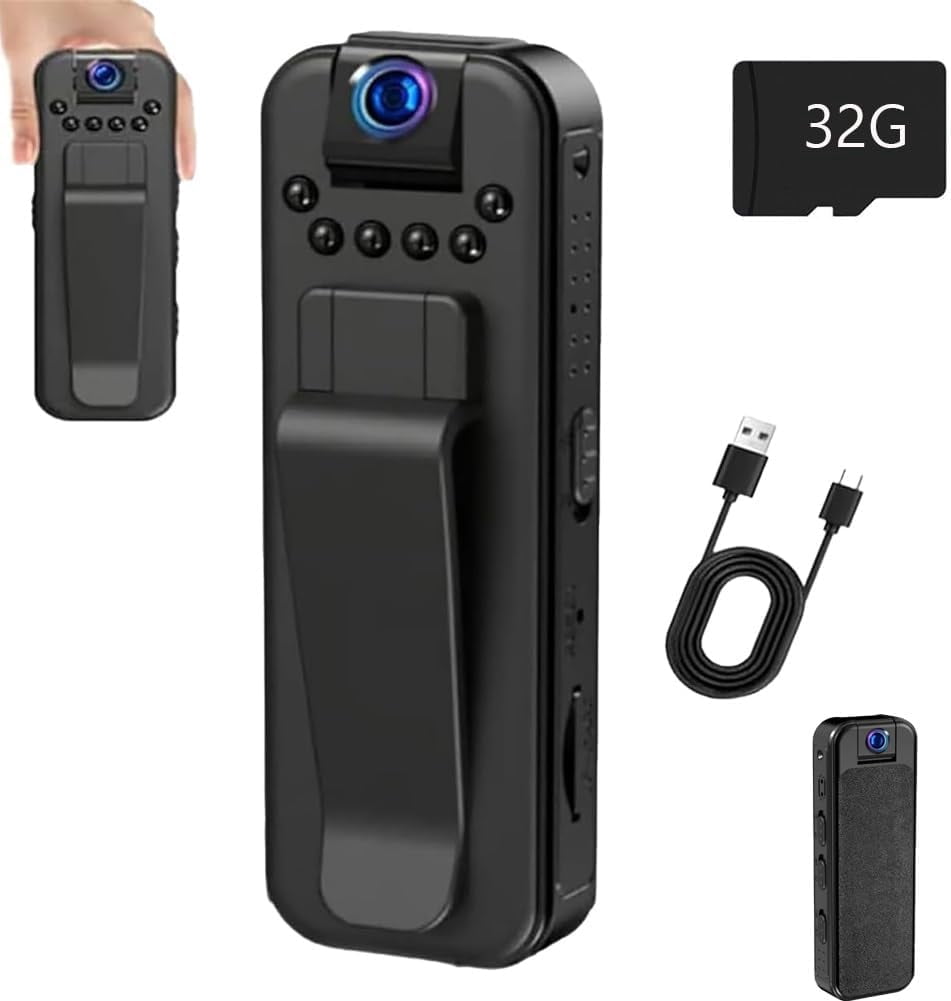 HD 1080P Rechargeable Mini Body Camera with Night Vision, Portable ...