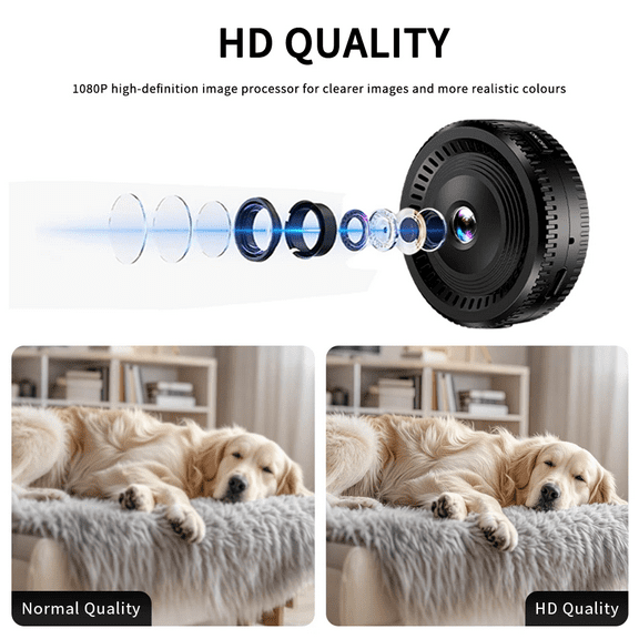 HD 1080P Sports Camera with WiFi Night Vision - 140 Wide Angle Motion Detection Alarm, 2.5H Battery TF 256GB for Car Home Secur