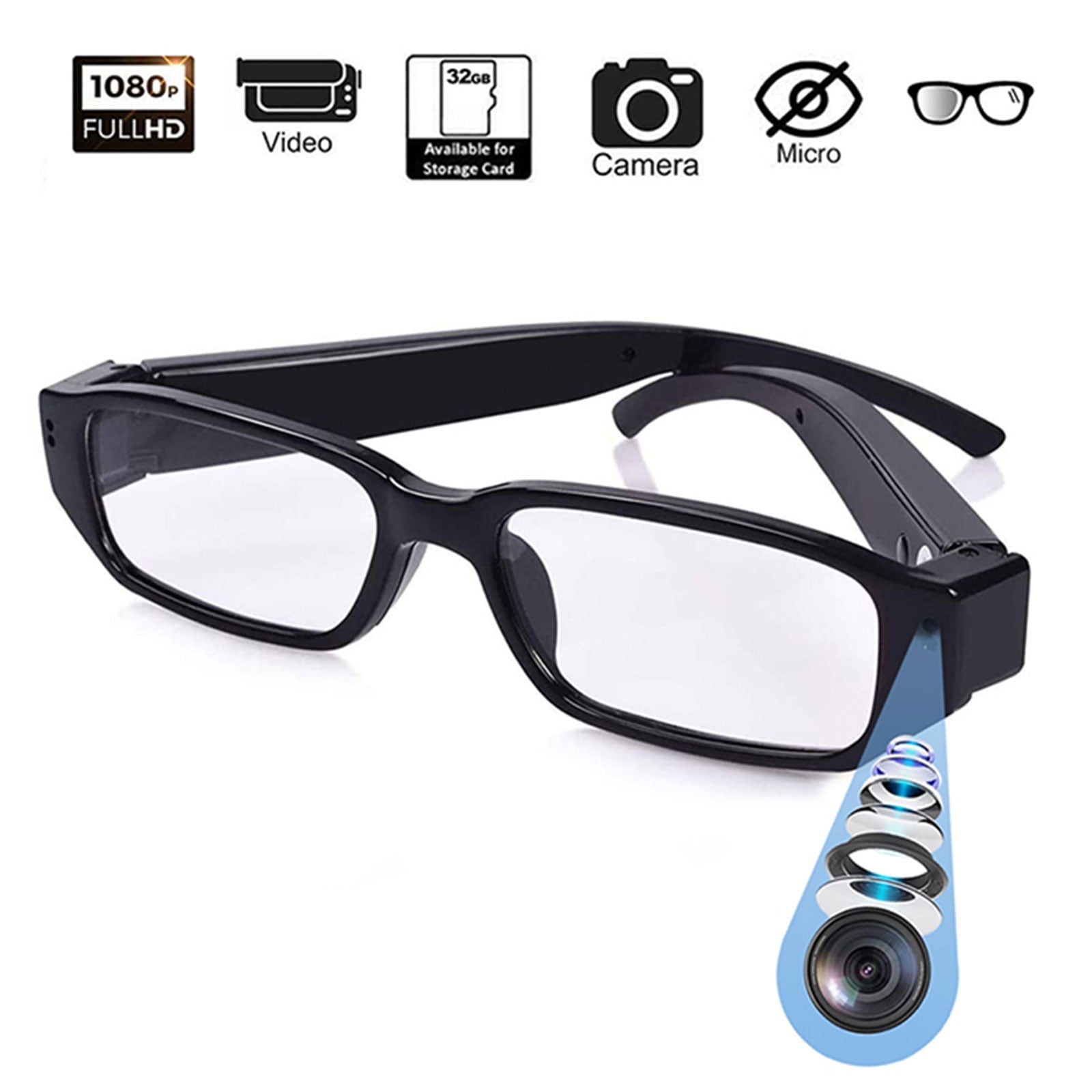 HD 1080PGlasses Outdoor Sports Wearable Glasses Camera Video Driving ...