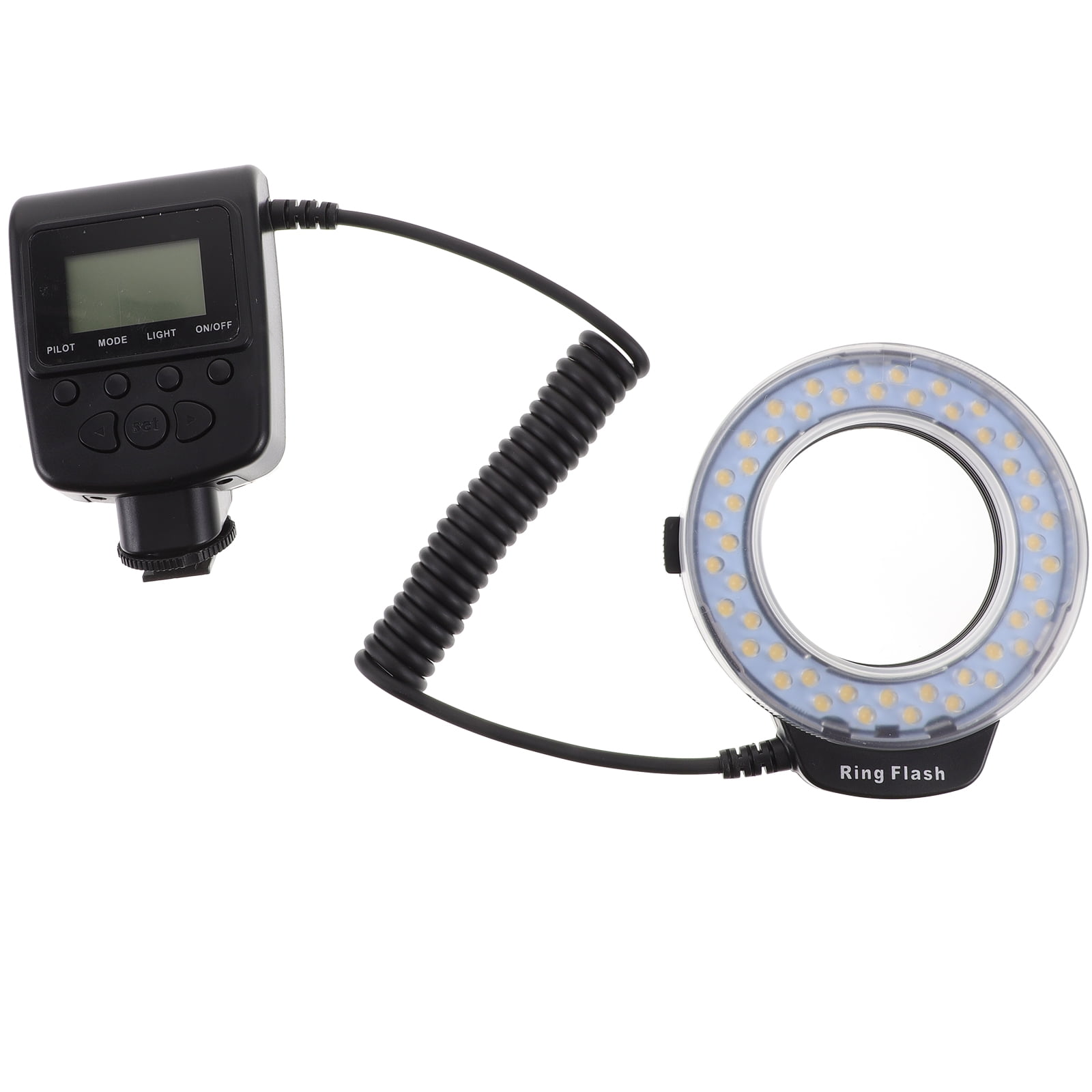 HD130 Macro LED Ring Flash Light 48 LEDS with LCD Display Power