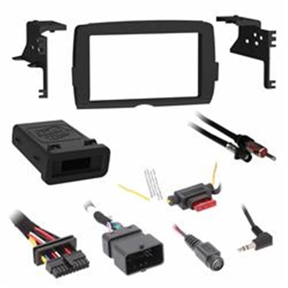 HD 14+ DDIN Radio Installation Kit - Black - Compatible with Harley Davidson