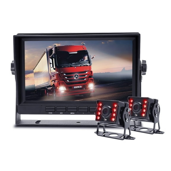 HD 1920*1080P 7 Inch IPS Screen 2CH Truck Bus Vehicle Parking Monitor With 2CH Starlight Night Vision Reverse Backup AHD Camera ,Easy Installation