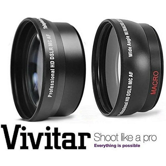 HD 2-Pc Lens Kit Telephoto & Wide Angle Lens Set For Fujifilm Finepix HS35EXR