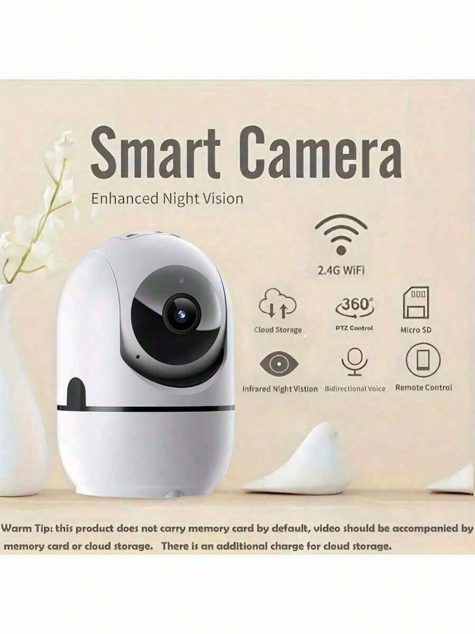 HD 2K Indoor Security Camera: 360° Pet/Baby Monitor with Smart Motion Tracking, Two-Way Audio, IR Night Vision, Continuous Recording, Works with Alexa & App