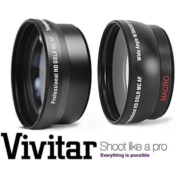 HD 2Pc Lens Kit Telephoto & Wide Angle Lens Set For Fujifilm Finepix X30 X10 X20 (52mm set, Adapter LH-X10 Not Included)