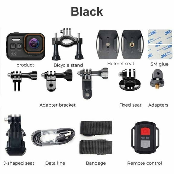 HD 4K Action Camera 170 Degree WiFi 30fps Video Professional Support NightShot Waterproof Diving Camera Case For Video ,Easy to Use