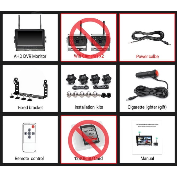 HD 7 Inch AHD Wireless Dual Antenna 4 Channels Car DVR Monitor 720P Vehicle Reverse Backup Recorder Camera For Bus Truck ,Effortless Control