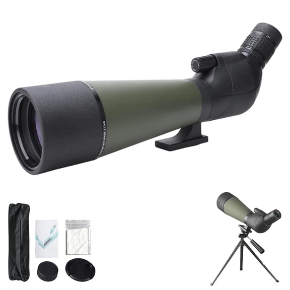 HD-7 Spotting Scope with 25-75x80 mm Zoom Lens, Stepless 25-75x Zoom, IPX6 Waterproof, for Birdwatching, Nature Observation, and Outdoor Adventures
