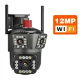 thumbnail image 1 of HD 8MP PTZ WiFi 4K  Camera 6K 12MP Three Screens 8X Zoom Security Protection Motion Human Detection Outdoor IP CCTV Survalance (6K 12MP No Card,UK Plug), 1 of 7