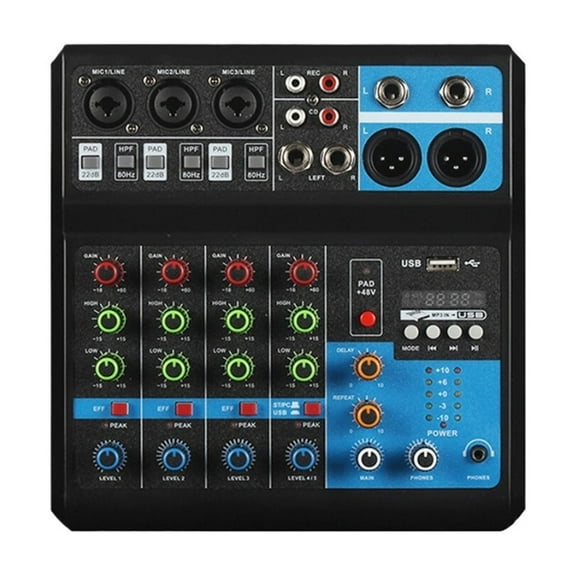 HD A4 A5 Sound Card Mixing Console Mixer Professional Audio 4 5 Channel Sound Mixer For Live Streaming DJ Audio Equipment ,Easy to Operate