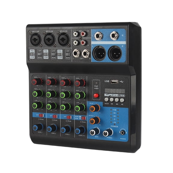 HD A4 A5 Sound Card Mixing Console Mixer Professional Audio 4 5 Channel Sound Mixer For Live Streaming DJ Audio Equipment ,Easy to Operate