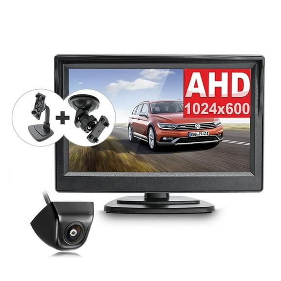 HD AHD 1920*1080P 5 Inch Car Parking Monitor With Fisheye Lens Starlight Night Vision Rear View Reverse Backup Camera ,Flexible Double Bracket Installation