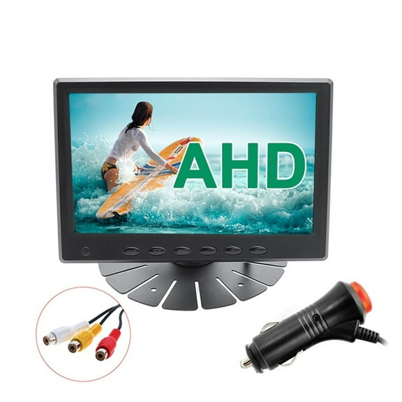 HD AHD 7 Inch 1024x600 Digital IPS Screen Brightness 500CD/M2 AHD Car Monitor For Parking Assistance Camera System ,Flexible Double Bracket Installation