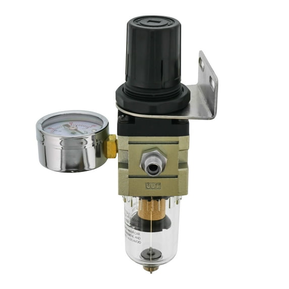 Master Airbrush Heavy Duty Diaphragm Mini Pressure Regulator with Gauge and Water Trap Filter - Moisture Trap for Airbrush Air Compressor with Precision Control and Easy Drain Valve
