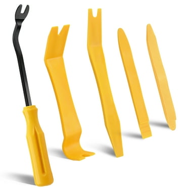 PALYTTE Auto Trim Removal Tool Kit, 5 Pcs Car Panel Door Window Tools Kit, No-Scratch Pry Tool Kit for Car Door Clip Panel, Auto Clip Fastener Remover Pry Tool Set Yellow