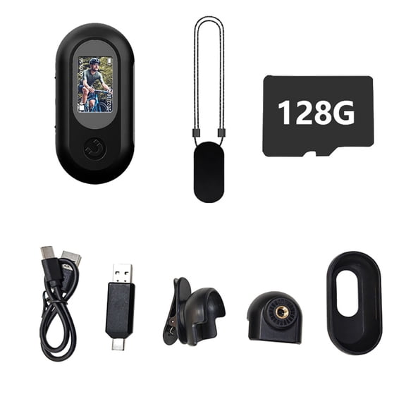 HD Action Camera, 1080P Thumb Wearable Camera with Screen, Magnetic Neck Mount, Waterproof Mini Vlog Camera for Cycling, Skiing, Diving & Family Moments