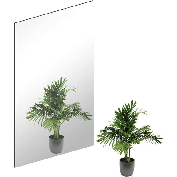 HD Adhesive Wall Mirrors Glass Decorative Mirror Large Self-Adhesive Mirrors for Bathroom, Bedroom, Door, etc(40 x 30cm)