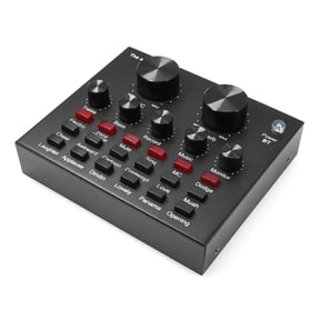 HD Au-dio Mixer V8 USB External Sound Card Headset Microphone Personal Live Broadcast Webcast for Mobile Phone Computer PC Dj ,Precision Control