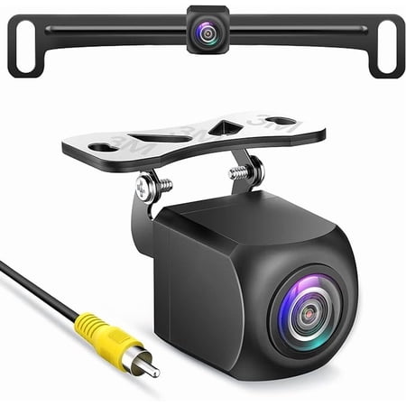 HD Backup Camera,Metal Housing 170 Degree Wide View Angle License Plate Rear View Camera for Car,Clear Night Vision IP69 Waterproof Rearview Universal Reverse Cam Kit for Vehicle SUV RV Pickup