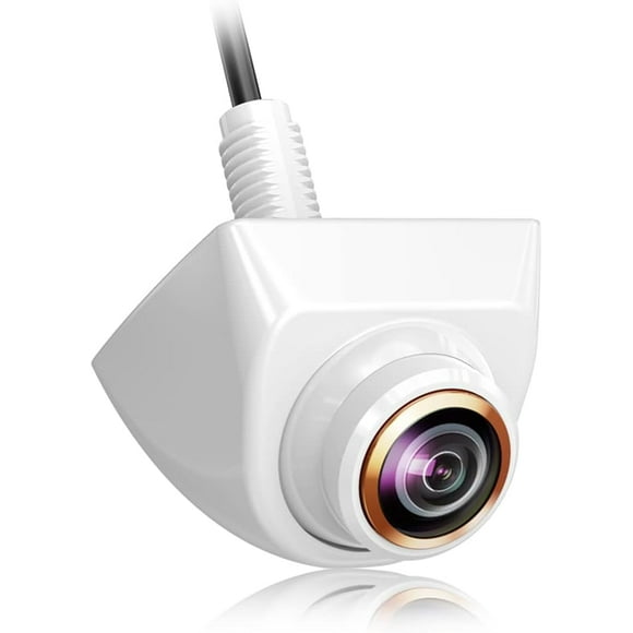 HD Backup/Front/Side View Camera with Gold Rim AHD 720P Reverse Rear Cam for Car, SUV, RV, Trailer, Camper, Van, Pickup, Metal Shell, Adjustable Fisheye Lens, 170 Degrees Viewing Angle(White)