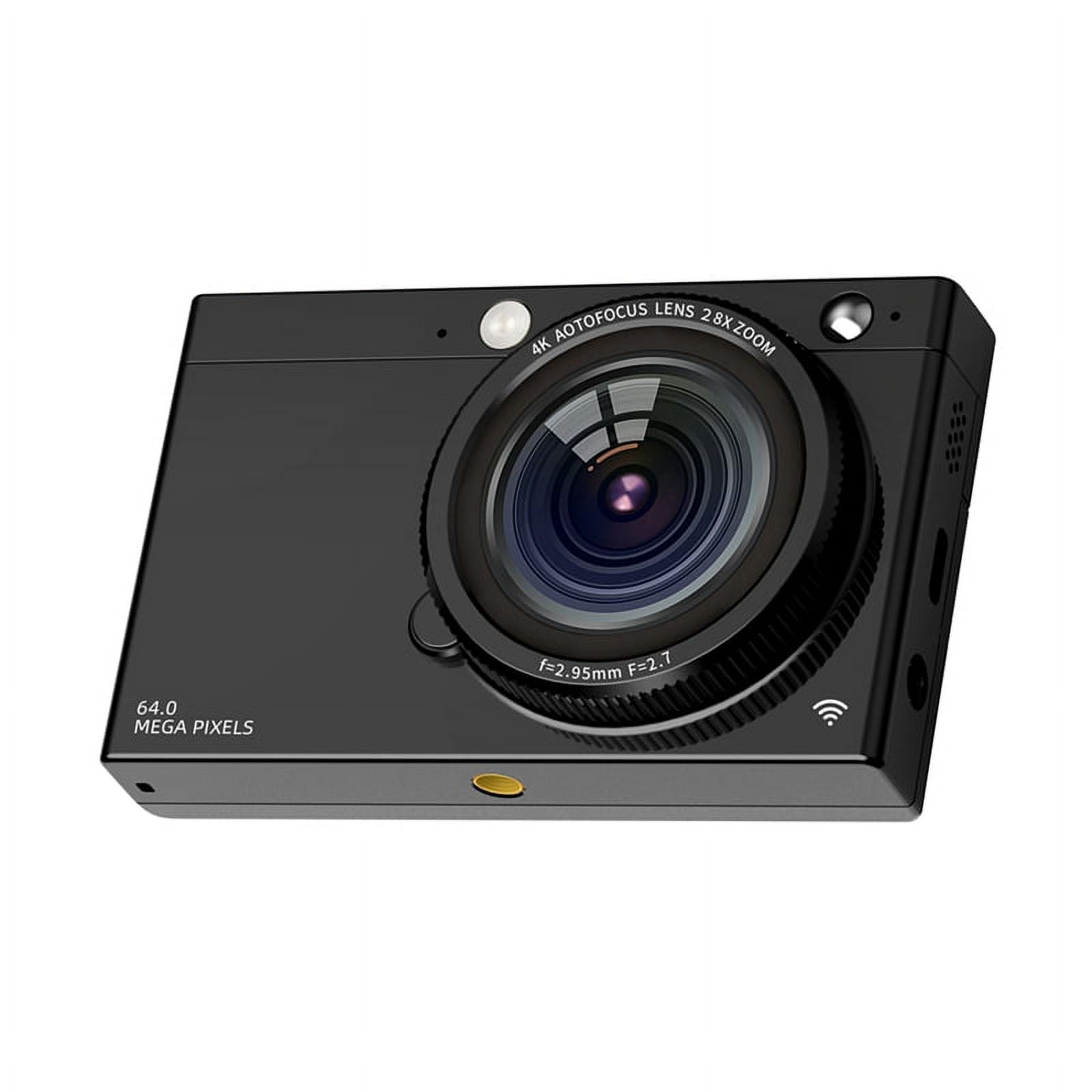 HD CCD Digital Camera 4K Autofocus LENS 64MP Digital Video Camera 28X Zoom Compact Point and Beauty Camera Black