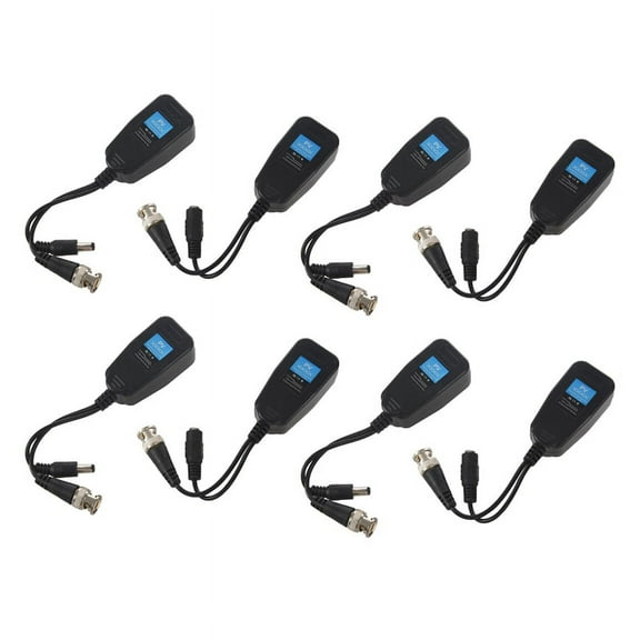 HD-CVI/TVI/AHD Passive Video Balun with Power Connector and RJ45 CAT5 Data Transmitter 4 Pair