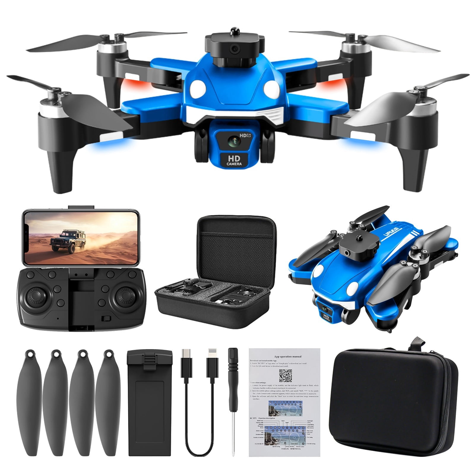 HD Camera Drone with Brushless Motors, Optical Flow & Obstacle Avoidance, Foldable Quadcopter for Beginners and Adults