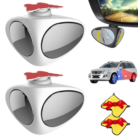 HD Car Blind Spot Elimination Mirror - 360 Rotatable, Rain/Fog Resistant, Blind Spot Mirror, Car Side Mirrors Blindspot, Universal Fit With Strong Adhesive, for Cars SUV Truck (W-2PCS)
