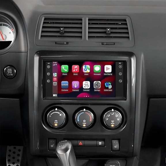 HD Car Navigation Stereo For Dodge Challenger 2008-2014 - Android 15 (2+64GB), 7" IPS Touch, AHD Backup Camera, Microphone, CarPlay/Android Auto, WiFi, GPS