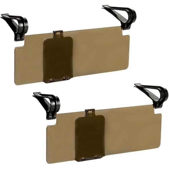 HD Car Sun Visor Extender, Adjustable Polarized Anti-Glare Automotive Sunlight Shield with Double-Clip, Day & Night Blocker Protect from Snow Blindness, UV Rays(2PCS)