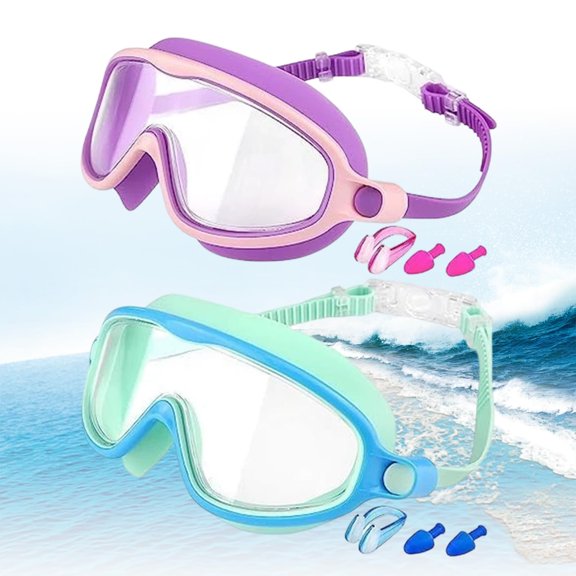 HD Children'S Large Frame Waterproof And Anti-Fog Swimming Goggles, No Leakage Clear Beach Pool Goggles, Pressure-Free Fit For Maximum Comfort