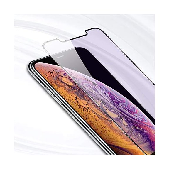 HD Clear Anti Blue Light Filter Tempered Glass Screen Protector for iPhone 11 Pro 2019, iPhone Xs/X/ 10 5.8 inch 1 Pack - Anti Fingerprint, 2 Stronger, Alignment Frame Easy Installation