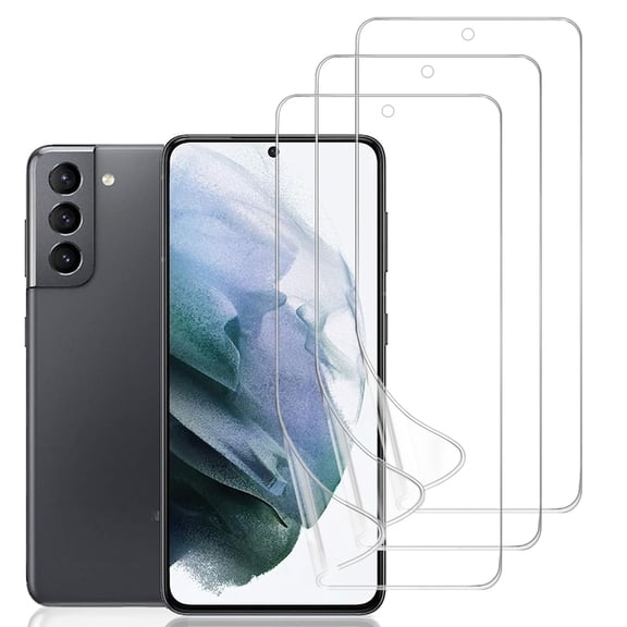 HD Clear Screen Protector for Samsung Galaxy S21,Curved Edge Protection, Support Fingerprint, Hydrogel Film Soft TPU Protective Film [Not Tempered Glass], 3 Pack